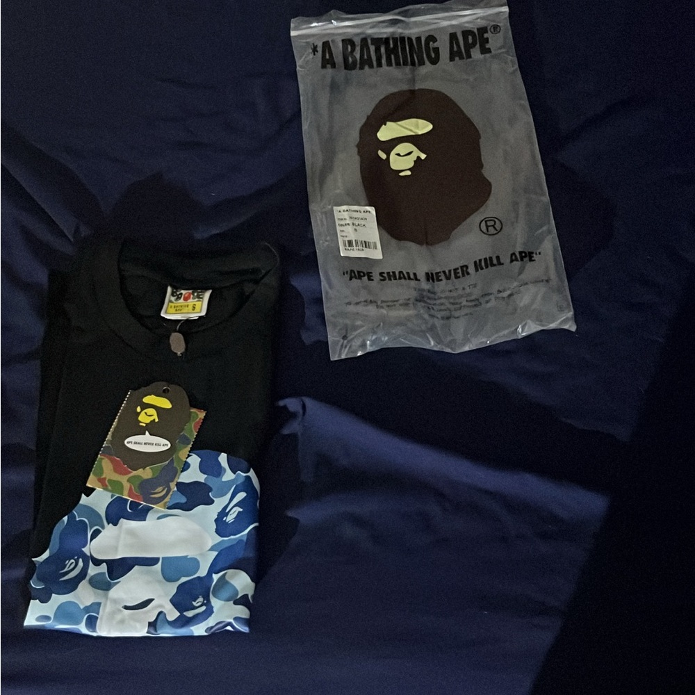 Bape Black and Blue Camo Tee